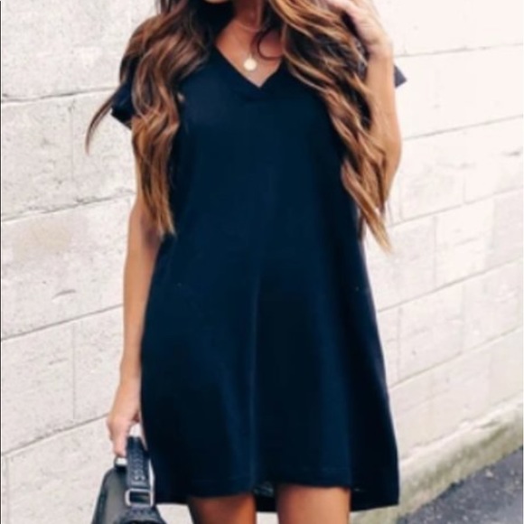 Cotton Blend Pocketed T-Shirt Dress w/ pockets - Picture 2 of 4